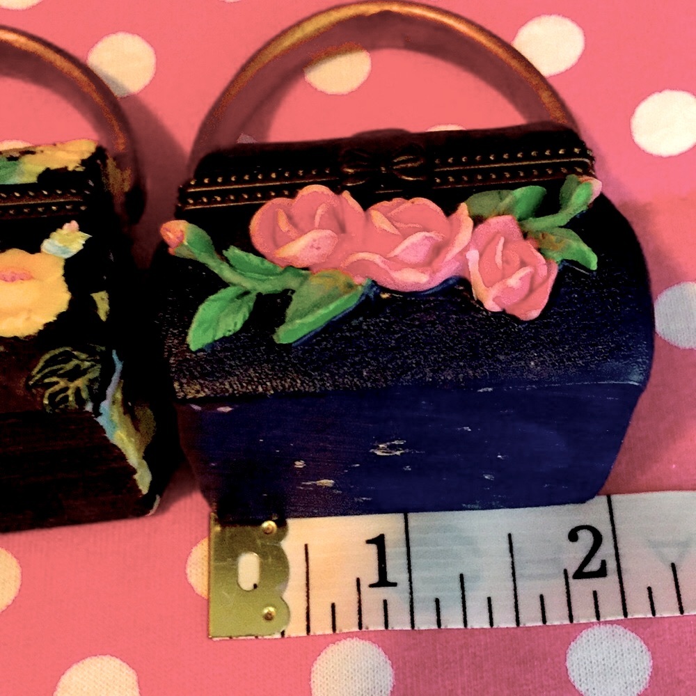 🌷HP Set of 2 Miniature purse keep sakes boxes - Picture 9 of 13